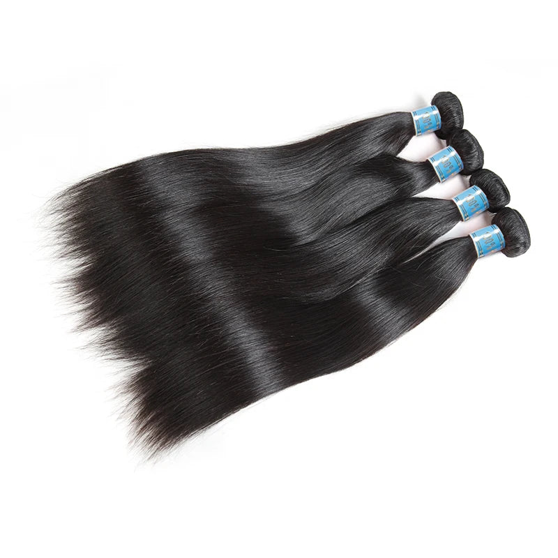 Ali Queen Hair Peruvian Straight Raw Virgin Human Hair Bundles 8"-28" Natural Color 3/4pcs Double Drawn Human Hair Extensions