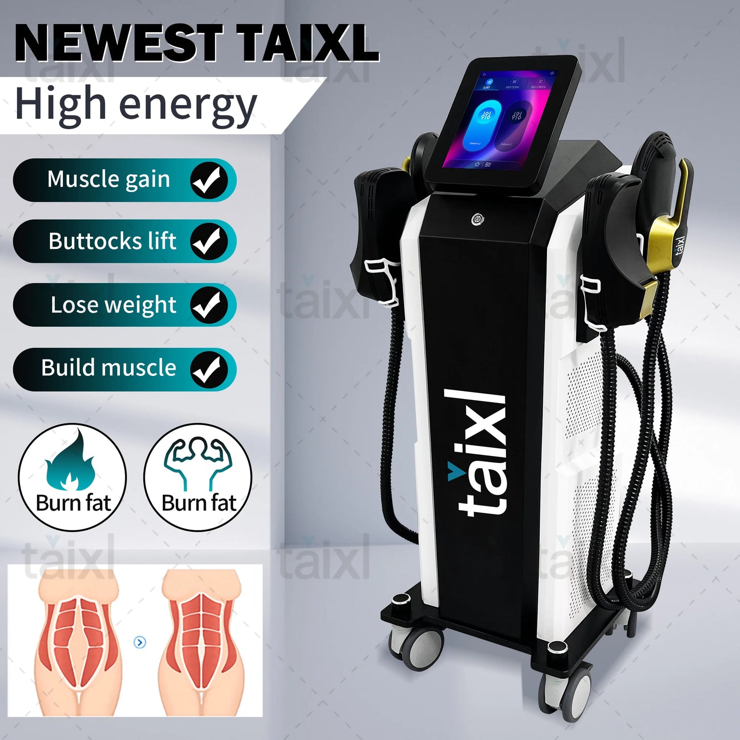 EMS Machine NEO RF EMS Electromagnetic Muscle Stimulator PRO Ultra Professional Sculp 6500w 5 Handle Pelvic Girdle