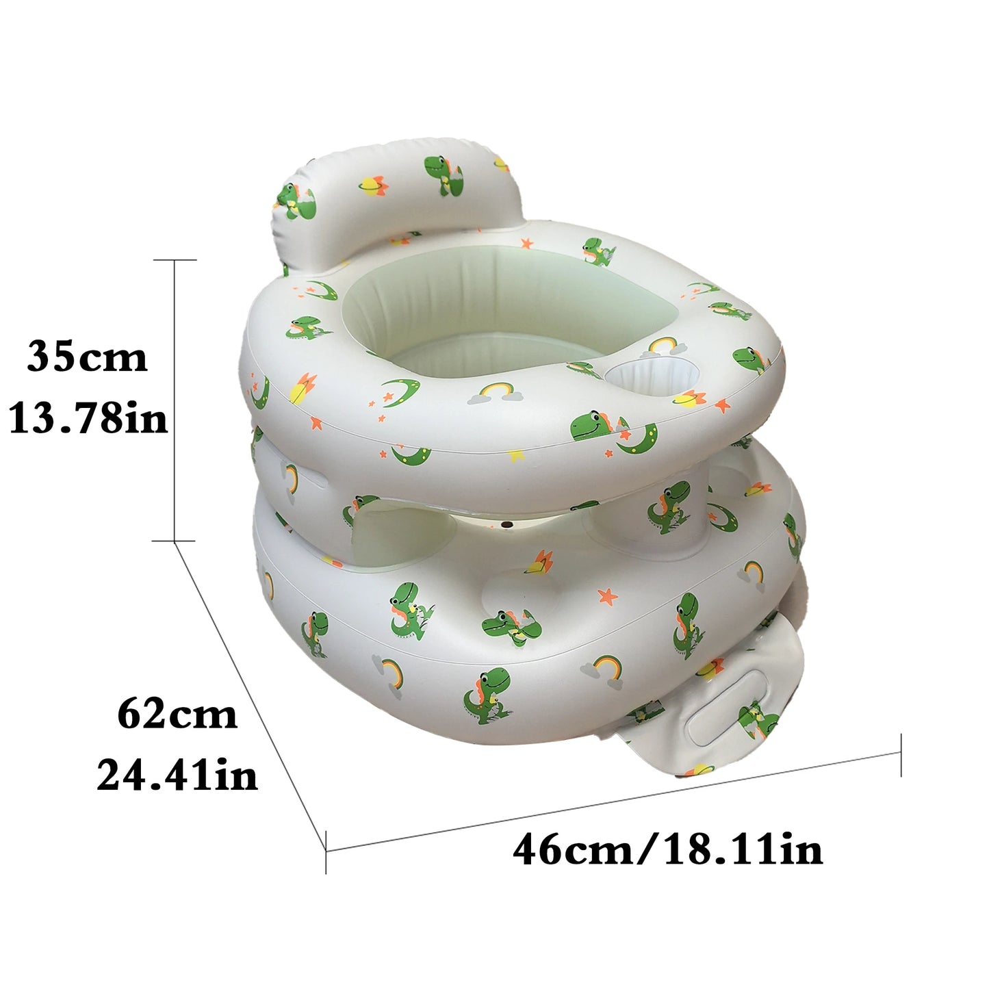 2025 New Inflatable Baby Seat with Full Enclosure, Comfortable PVC Sit Me Up Baby Chair, Built in Air Pump Blow Up Sitting Sofa