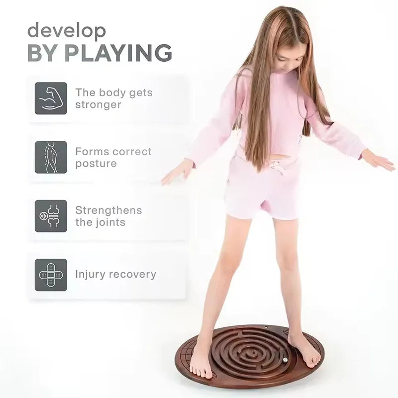 Wobble Balance Board Core Strength Exercise Fitness Accessory Workout Stability Equipment Standing Desk Use Maze Balance Board