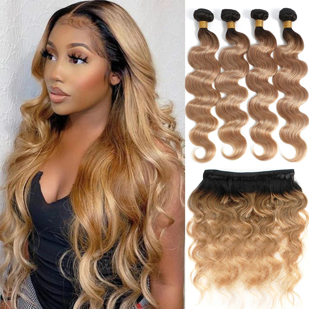 Body Wave Ash Blonde Bundles Human Hair 3 bundle Wavys Weave Extensions Human Blonde Hair Extensions Brazilian 100% Unprocessed