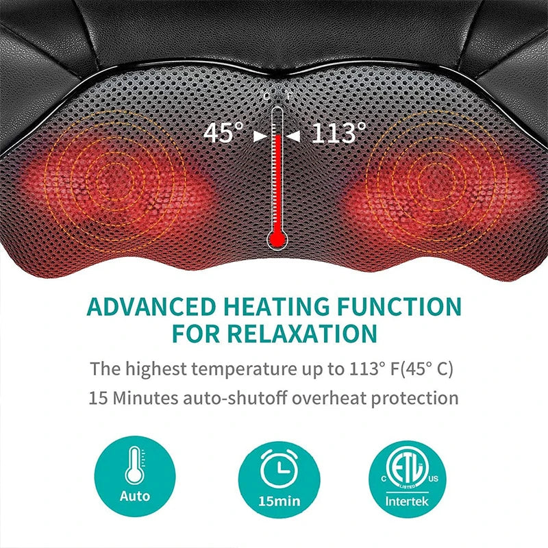Nekteck Shiatsu Shoulder and Neck Massager Electric Deep Tissue Kneading Full Body Massage to Legs Muscles Back Massage Shawl