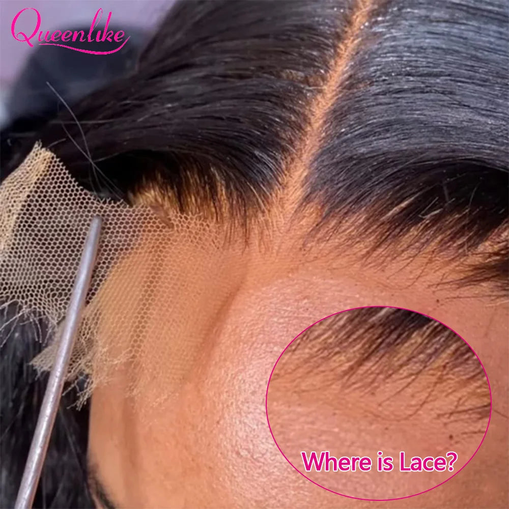 Queenlike Real Hd Lace Frontal Human Hair Wigs for Women Pre Plucked 13x4 Straight Scalp Invisible Strap Hd Lace Human Hair Wig