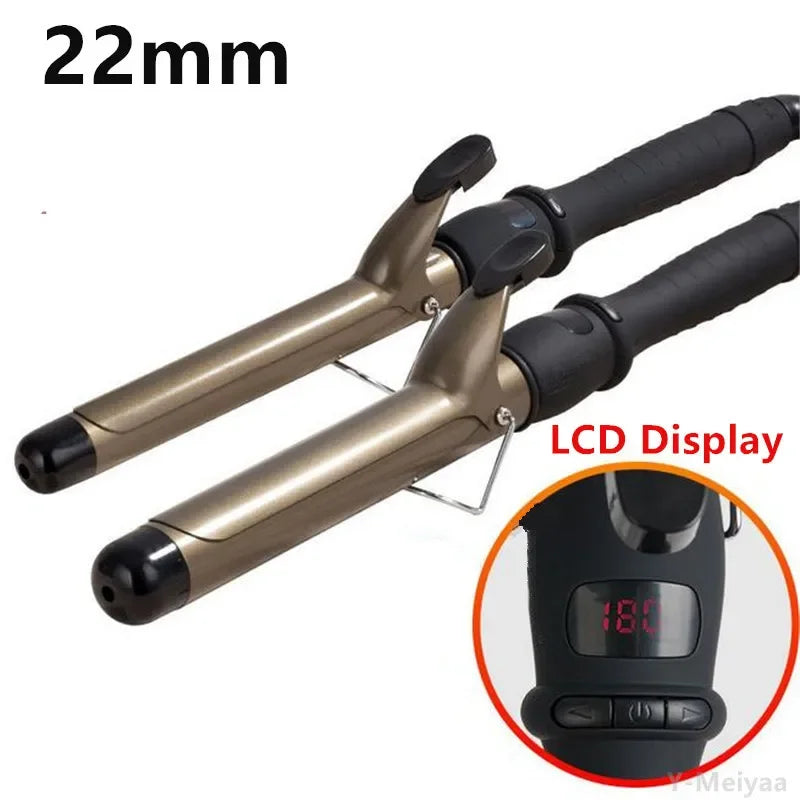 Professional 22mm 32mm LCD Hair Curler Adjustment Temperature Hair Curler Ceramic Curling Roller Wand Wavers Styling Tool