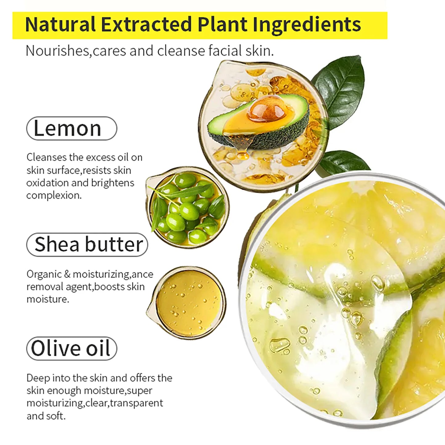 AILKE Organic Lemon Soap, Whitening Bar, Reduce Black Spots and Acne, Clean Skin, Oil Control, Improve Rough Skin