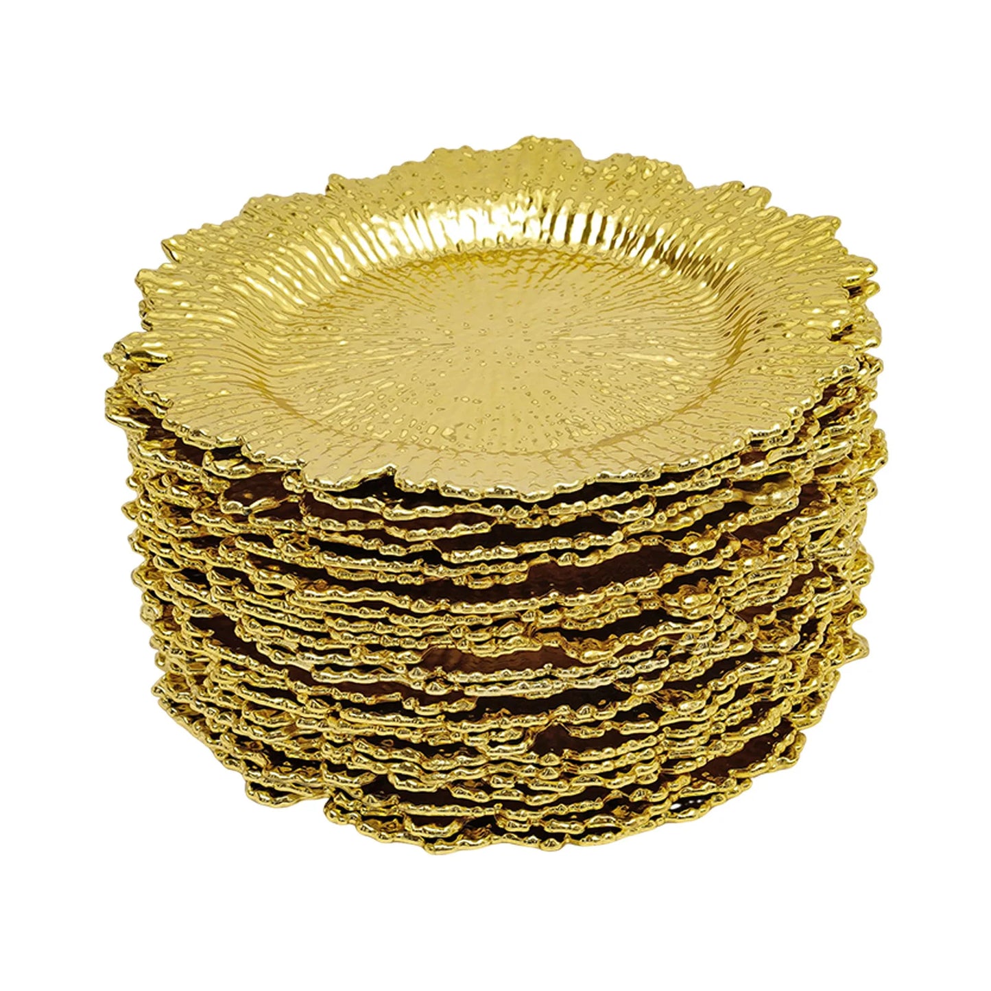 Serving Charger Plates, Wear-Resistant PP, Spill-Proof, Coral Reef Pattern, Easy to Clean and Stackable