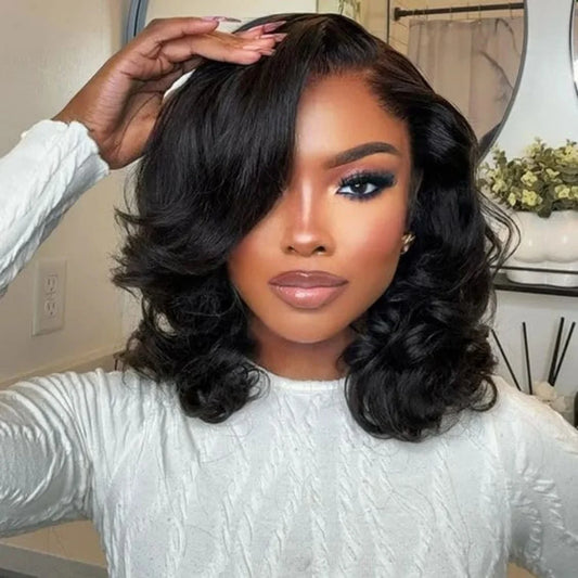Wear and Go Glueless Bob Wig Body Wave Lace Front Human Hair Wigs for Women 4x4 No Glue wigs Suitable for Beginners 12-16inch