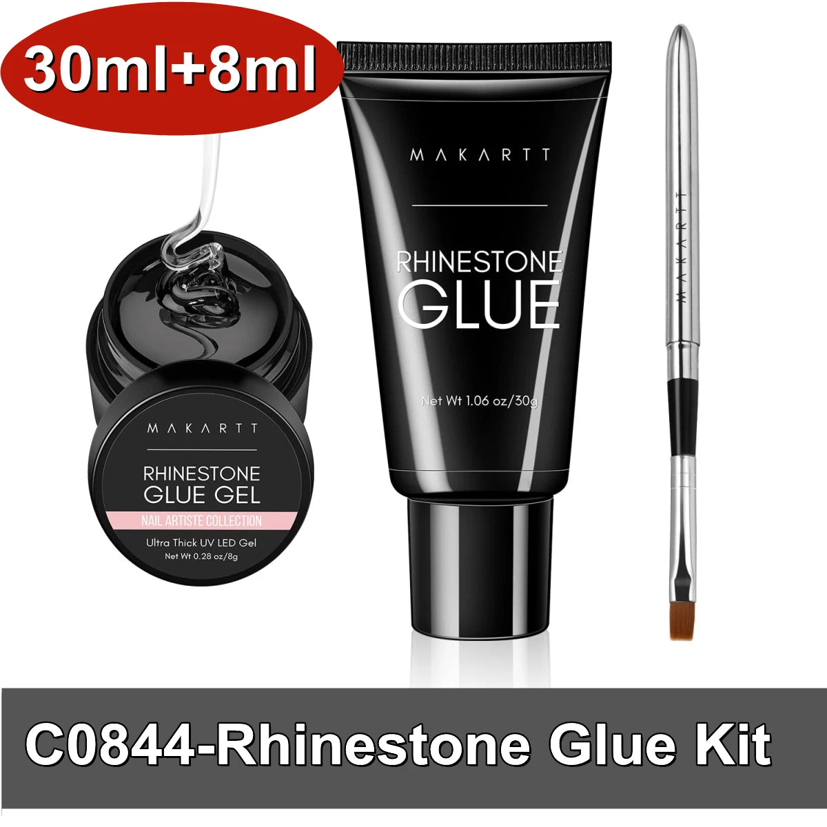 Makartt Nail Rhinestone Glue, Gel Nail Glue for Rhinestones for 3D Design Super Strong Adhesive Nail Gem Glue for Christmas DIY