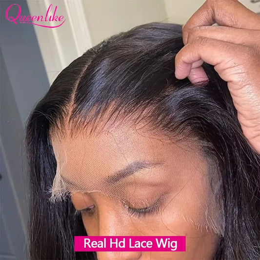 Queenlike Real Hd Lace Frontal Human Hair Wigs for Women Pre Plucked 13x4 Straight Scalp Invisible Strap Hd Lace Human Hair Wig