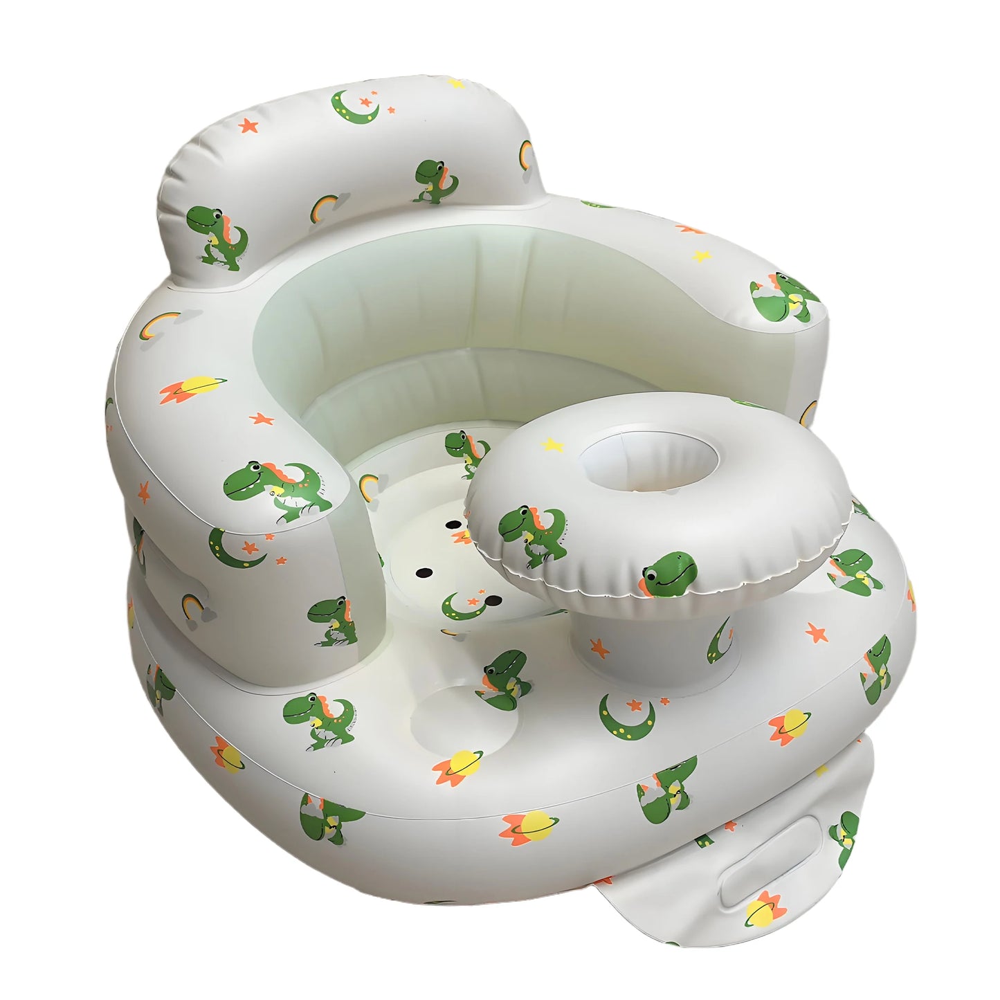 2025 New Inflatable Baby Seat with Full Enclosure, Comfortable PVC Sit Me Up Baby Chair, Built in Air Pump Blow Up Sitting Sofa