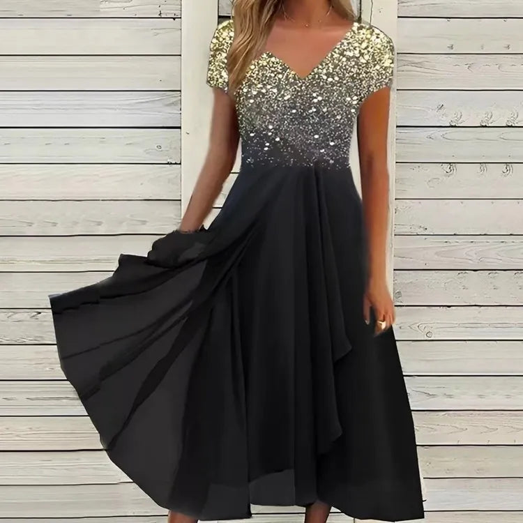 Women'S Dress Chiffon Elegant Lace Patchwork Dress Cut-Out Long Dress Bridesmaid Evening Dress Vestidos 2025