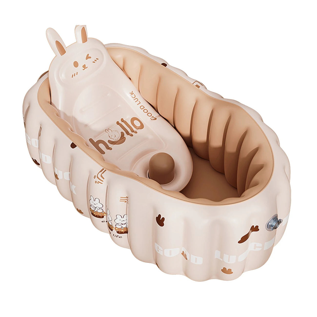 1PC Inflatable baby bathtub Portable Travel Shower Basin with Back Support, Deflates and Folds Easily