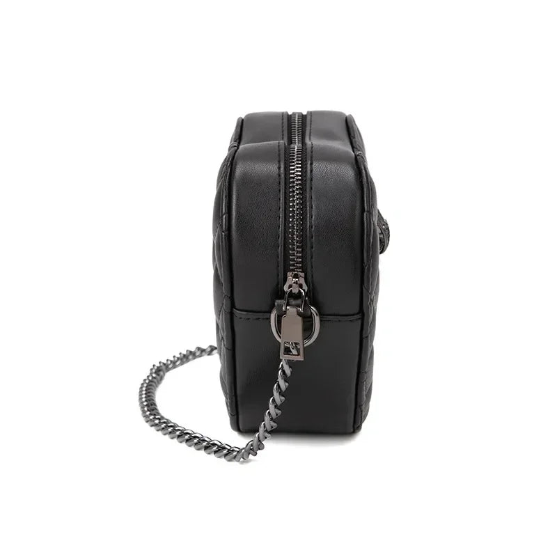 2024 Women's Heart-Shaped Herringbone Crossbody Bag with Eagle and Bird Head Shoulder Bag Chain Purse