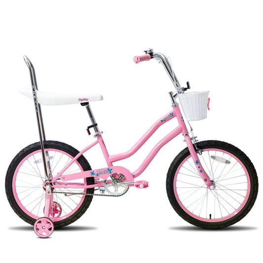 JOYSTAR 20 Inch Girls Bike with Training Wheels, Banana Seat Bike for Girls Ages 7-12 Years Old with Handbrake and Coaster Brake