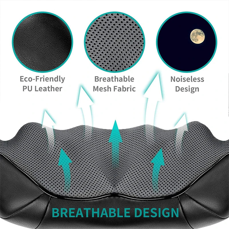 Nekteck Shiatsu Shoulder and Neck Massager Electric Deep Tissue Kneading Full Body Massage to Legs Muscles Back Massage Shawl