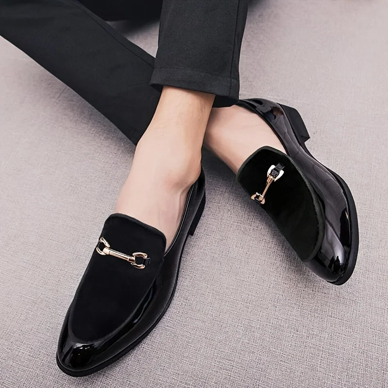 All-Season 's Dress Loafers Slip-On, Non-Slip, PU , Versatile Pointed Toe Shoes for Daily Elegance and Comfort