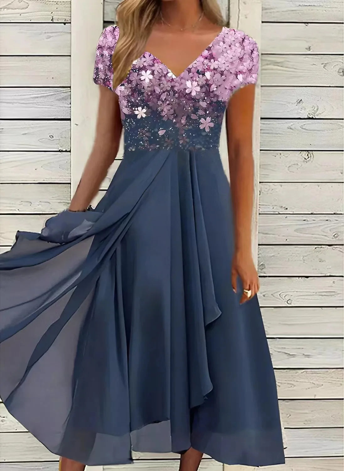 Women'S Dress Chiffon Elegant Lace Patchwork Dress Cut-Out Long Dress Bridesmaid Evening Dress Vestidos 2025