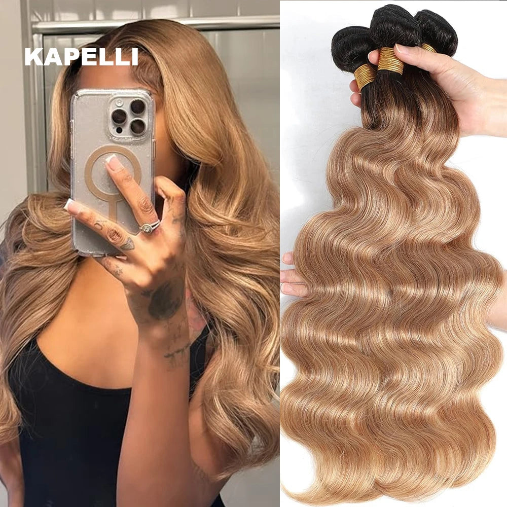 Body Wave Ash Blonde Bundles Human Hair 3 bundle Wavys Weave Extensions Human Blonde Hair Extensions Brazilian 100% Unprocessed