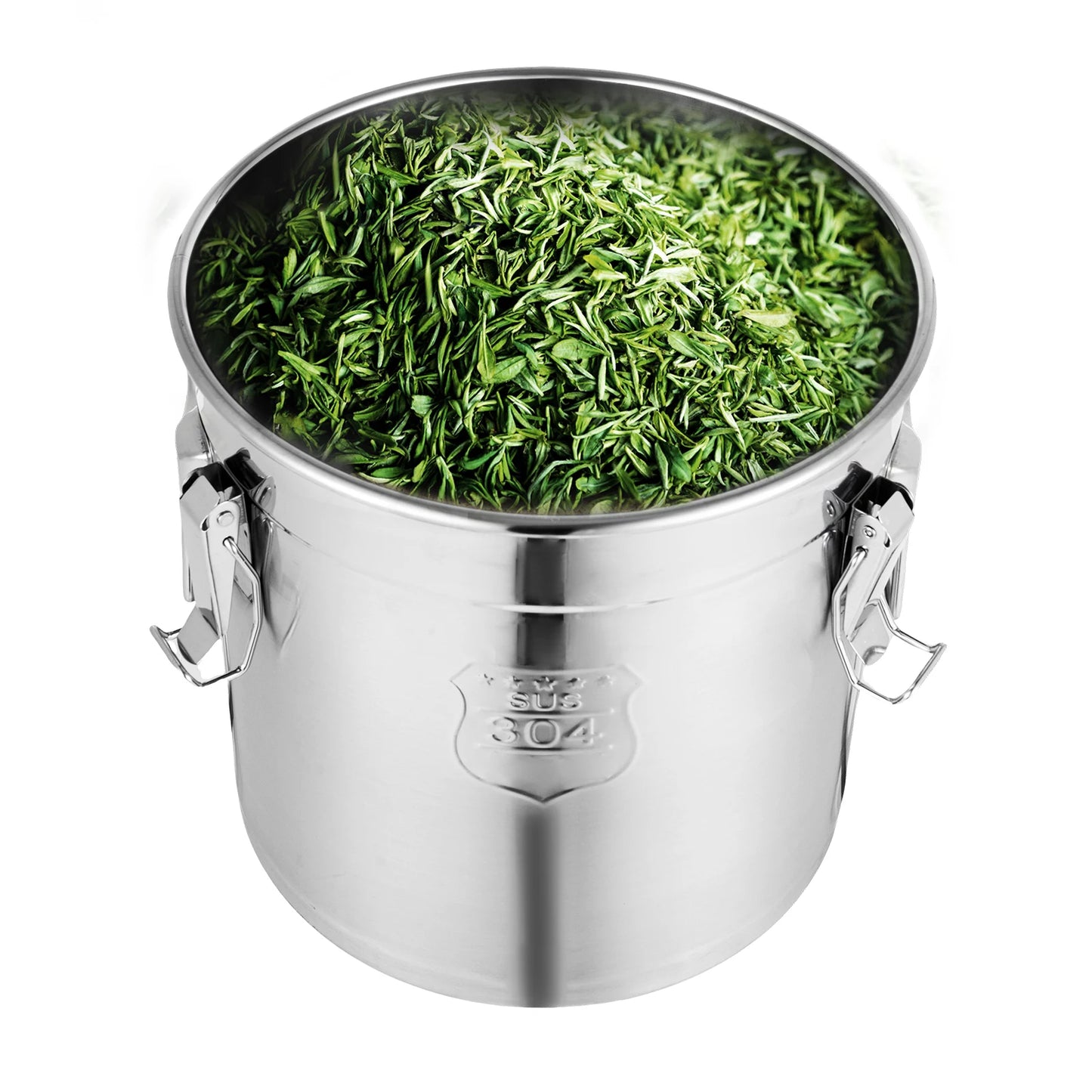 Stainless Steel Airtight Canister, Three Clips with Silicone Seal, for Liquor and Cooking Oil,  304 Food-Grade Steel