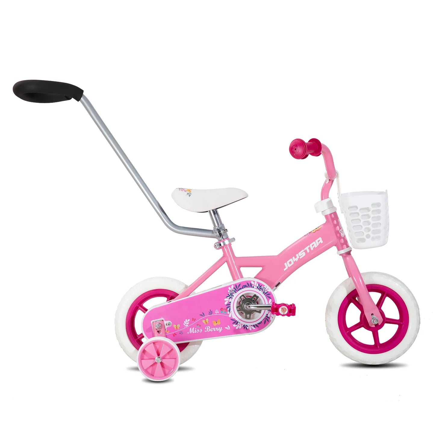 JOYSTAR Kids Bike for Boys and Girls Ages 1-4 Years, Toddler Bike with Training Wheels & Basket, Detachable Parent Push Handle