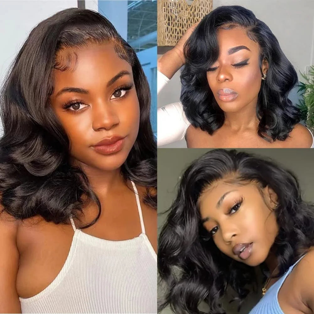 Wear and Go Glueless Bob Wig Body Wave Lace Front Human Hair Wigs for Women 4x4 No Glue wigs Suitable for Beginners 12-16inch
