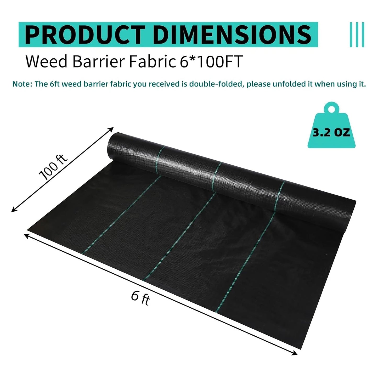 Weed Barrier Landscape Fabric Garden Fabric Woven Weed Control Driveway Geotextile Fabric Garden Cloth for Greenhouse Flower Bed