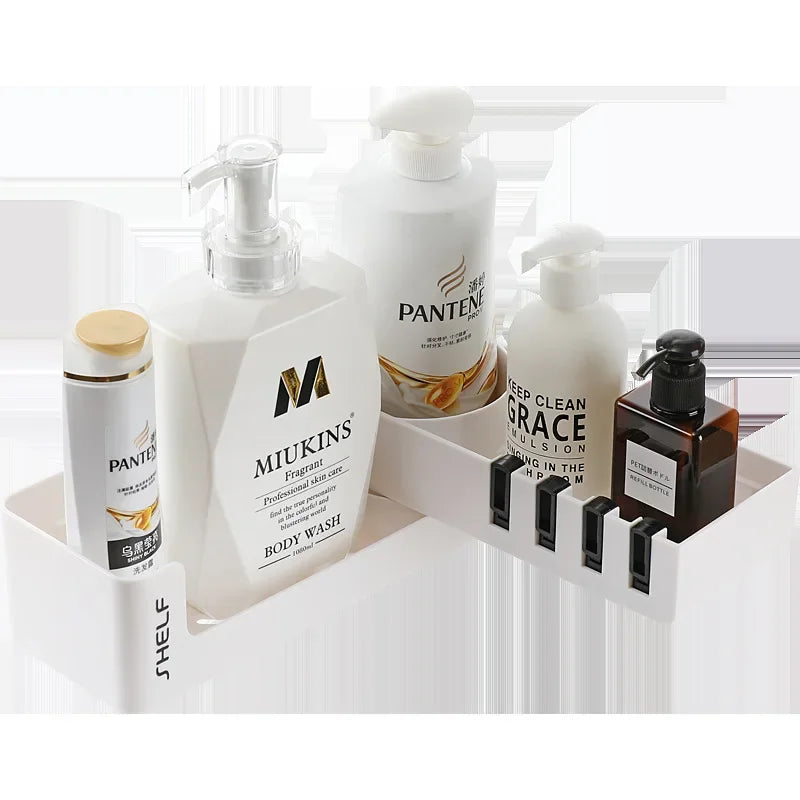 Bathroom Shelf Corner Shelves Shampoo Holder Kitchen Storage Rack Mess Shower Organizer Wall Holder Space Saver Household Items