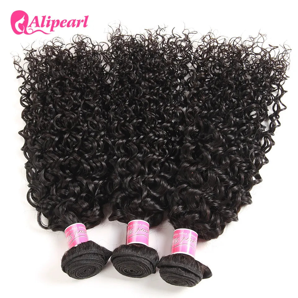 Kinky Curly Human Hair Bundles Brazilian Hair Weave Bundles Human Hair 3 Bundles 8-24 Inch Extension Natural Color AliPearl Hair