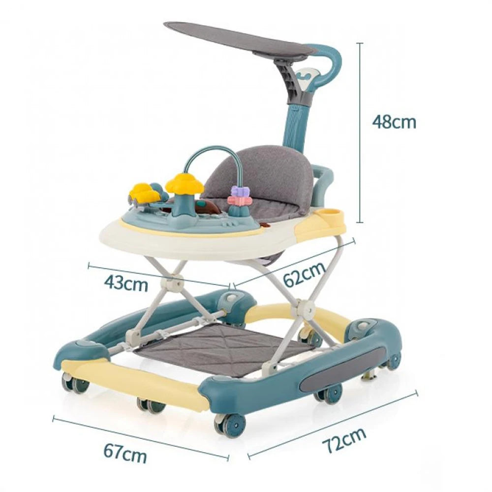 Baby Walkers For Kids With Universal Wheel Multifunction Anti-Roll Anti O-Leg Walker For Kids Baby Wallker Music Push Handle