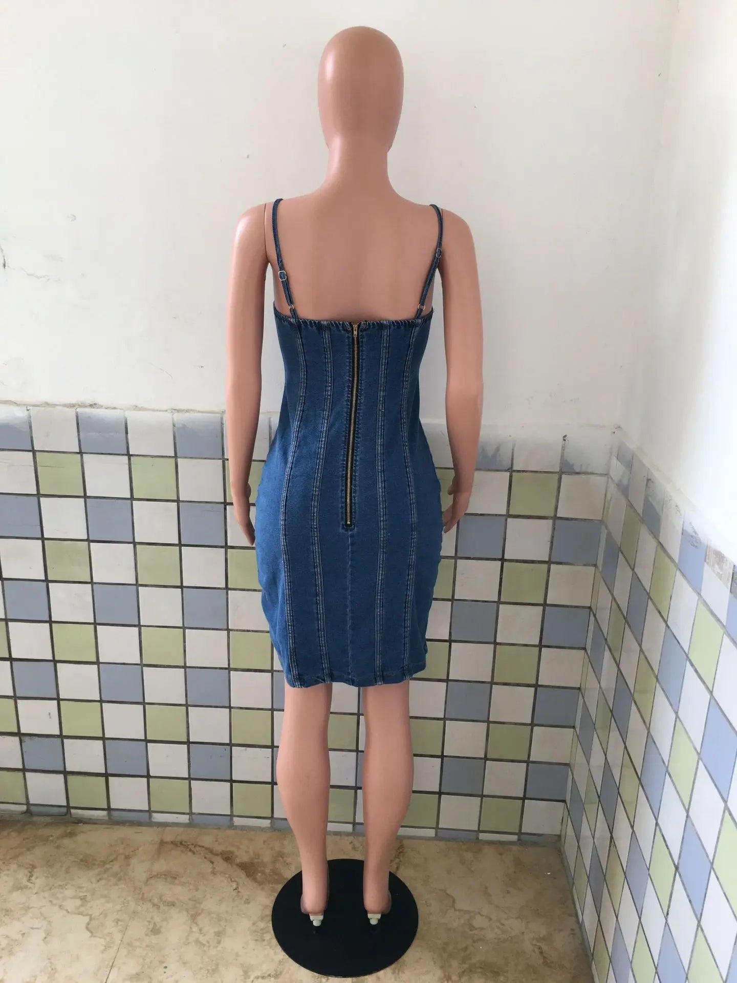 Mini Dress Women Denim Dresses Sling Sleeveless Backless Vestidos Sexy Sheath Streetwear Elegant Y2k Party Club Summer 2025