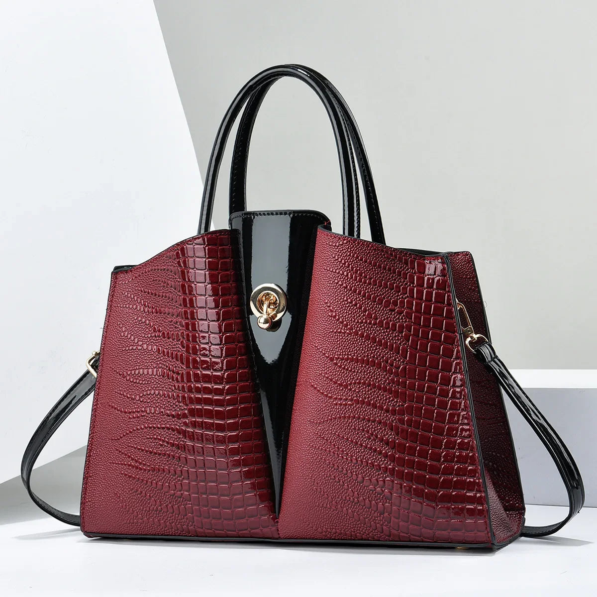 Classic Retro Crossbody Bag Fashionable Large Capacity Women'S Handbag Crocodile Pattern Shoulder Bag Commuting Tote Bag Women