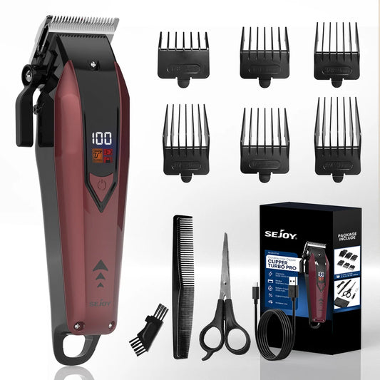 Sejoy Professional Hair Clipper Kit Adjustable Electric Shaver Hair Cutting Machine Rechargeable Men’s Cordless Trimmer F58