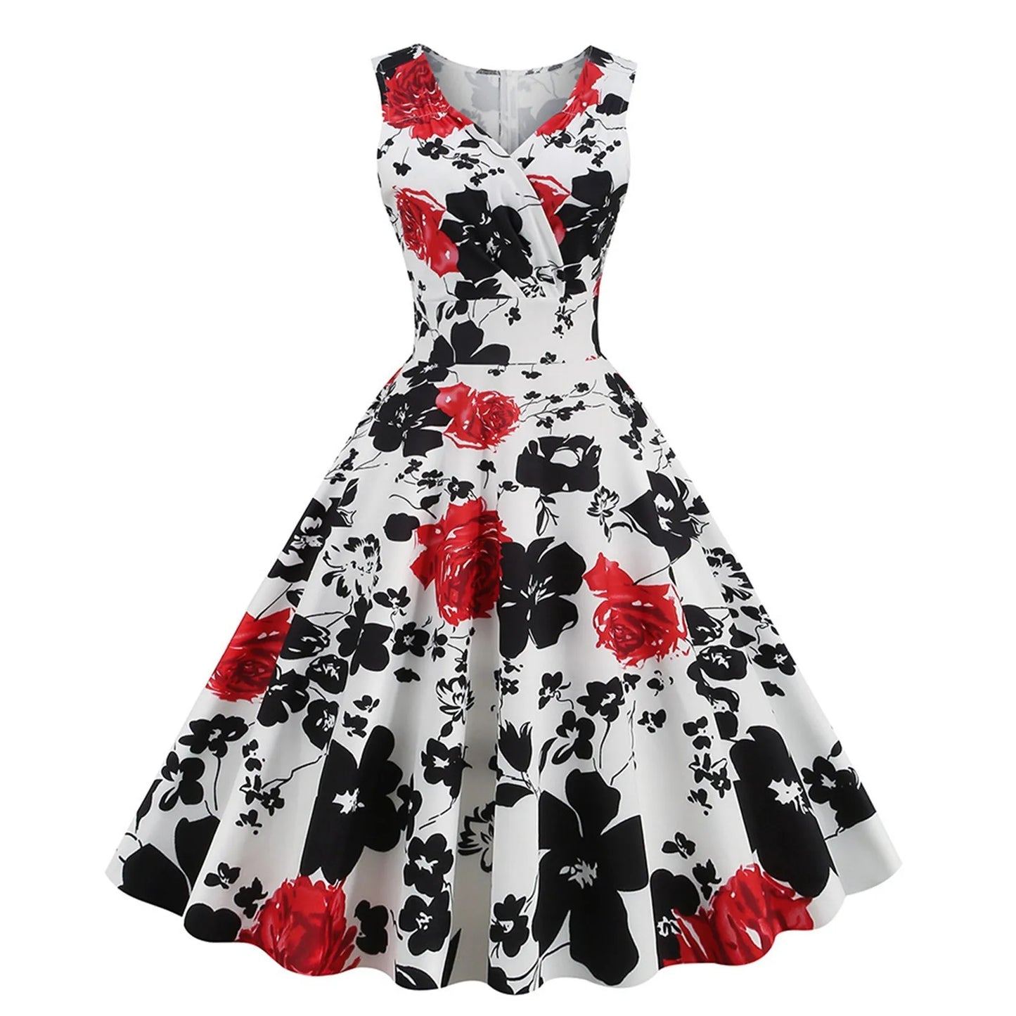 Summer Beach Sundress Women Fashion Sleeveless Sling V-neck Print Floral Higt Waist Long Dress Temperament Elegant Dress Vestido