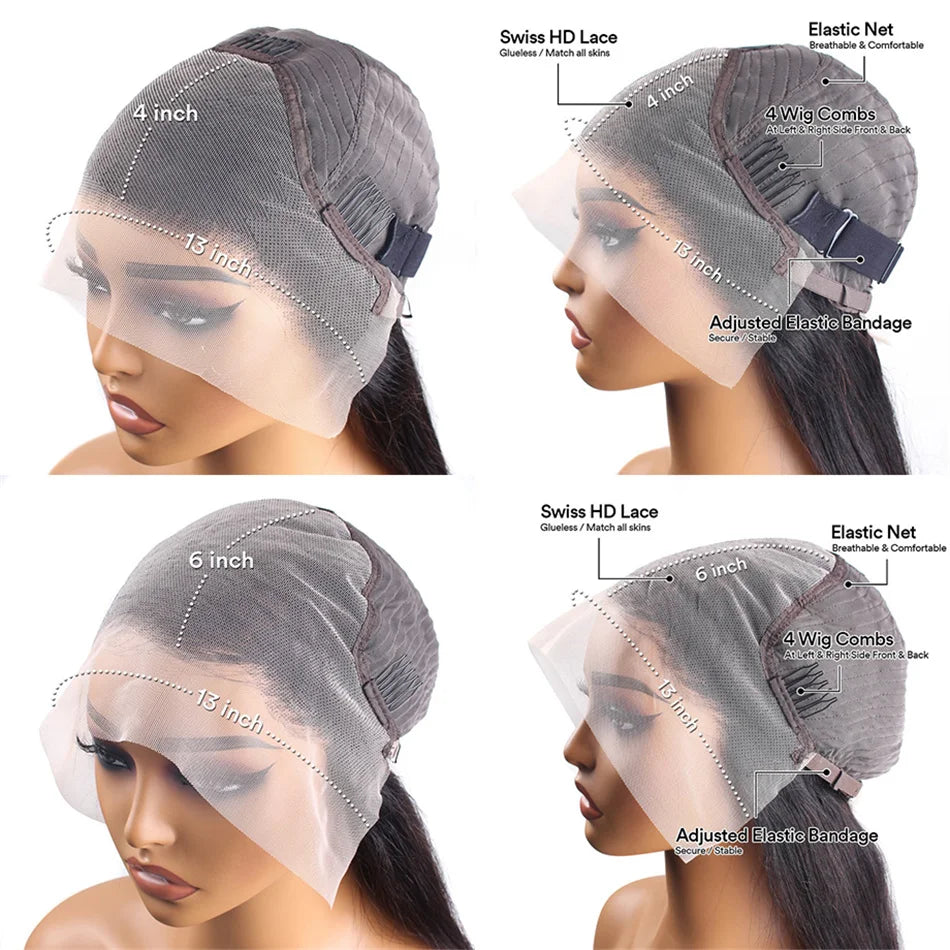 12 inch 200 Density Brazilian Straight Wig Human Hair 13x4 Bob Hd Lace Frontal Wig Short 13x6 Hd Lace Front Human Hair Wigs