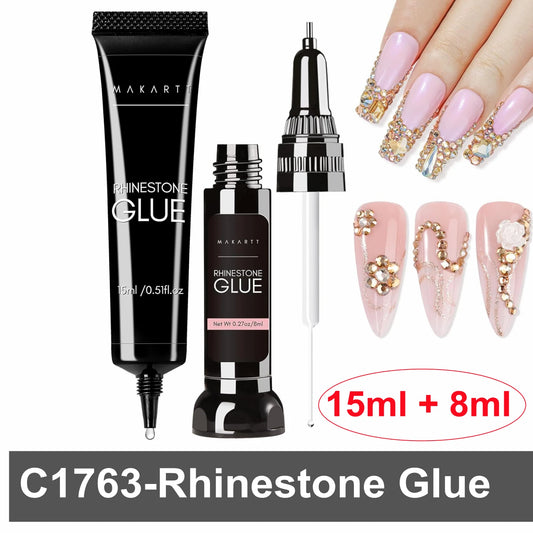 Makartt Nail Rhinestone Glue, Gel Nail Glue for Rhinestones for 3D Design Super Strong Adhesive Nail Gem Glue for Christmas DIY