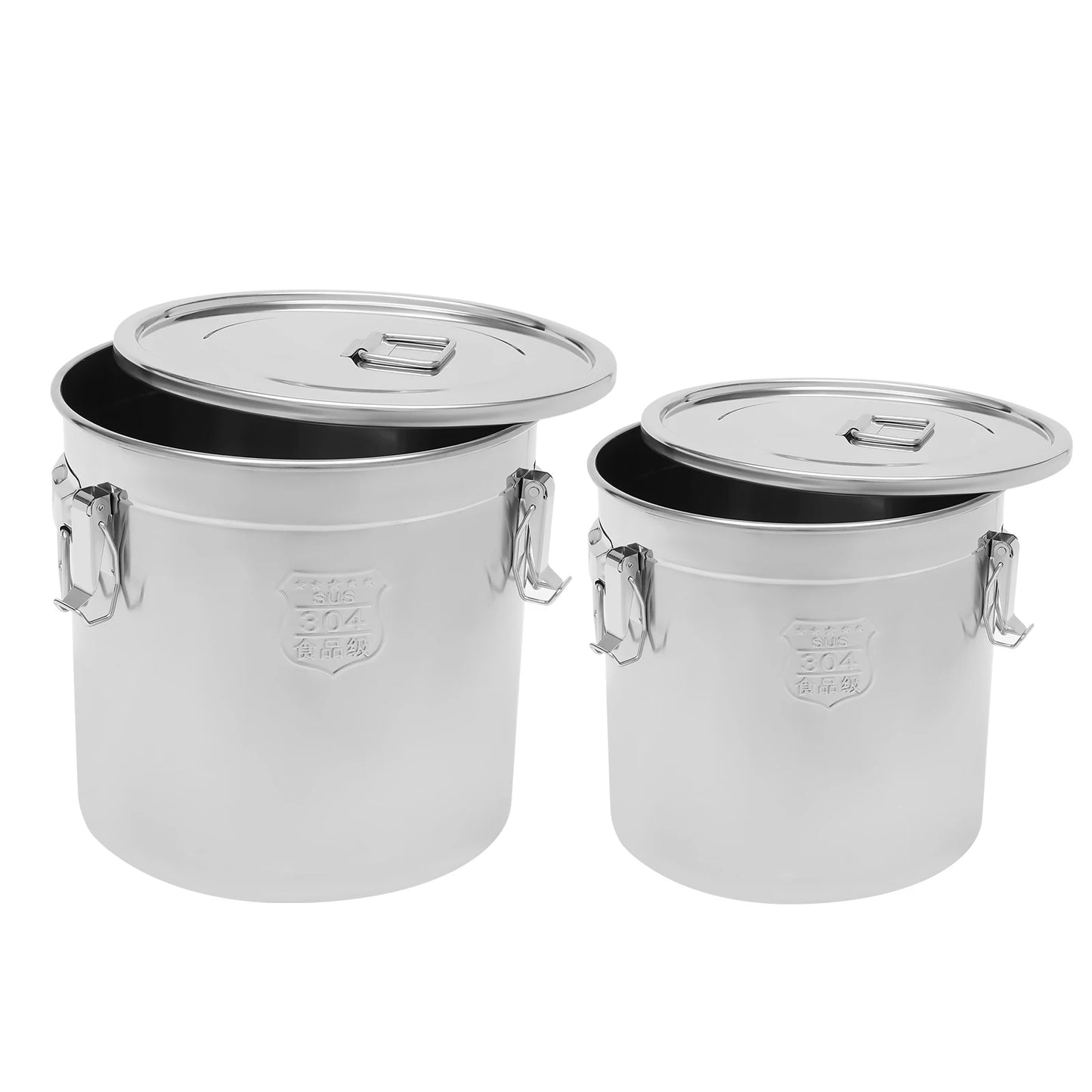 Stainless Steel Airtight Canister, Three Clips with Silicone Seal, for Liquor and Cooking Oil,  304 Food-Grade Steel