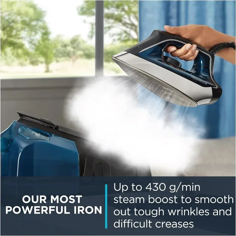 Rowenta Perfect Steam Pro Stainless Steel Soleplate Professional Steam Station for Clothes 1.1 Liter Removable Tank