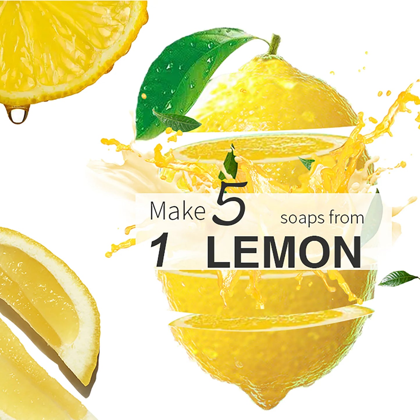 AILKE Organic Lemon Soap, Whitening Bar, Reduce Black Spots and Acne, Clean Skin, Oil Control, Improve Rough Skin