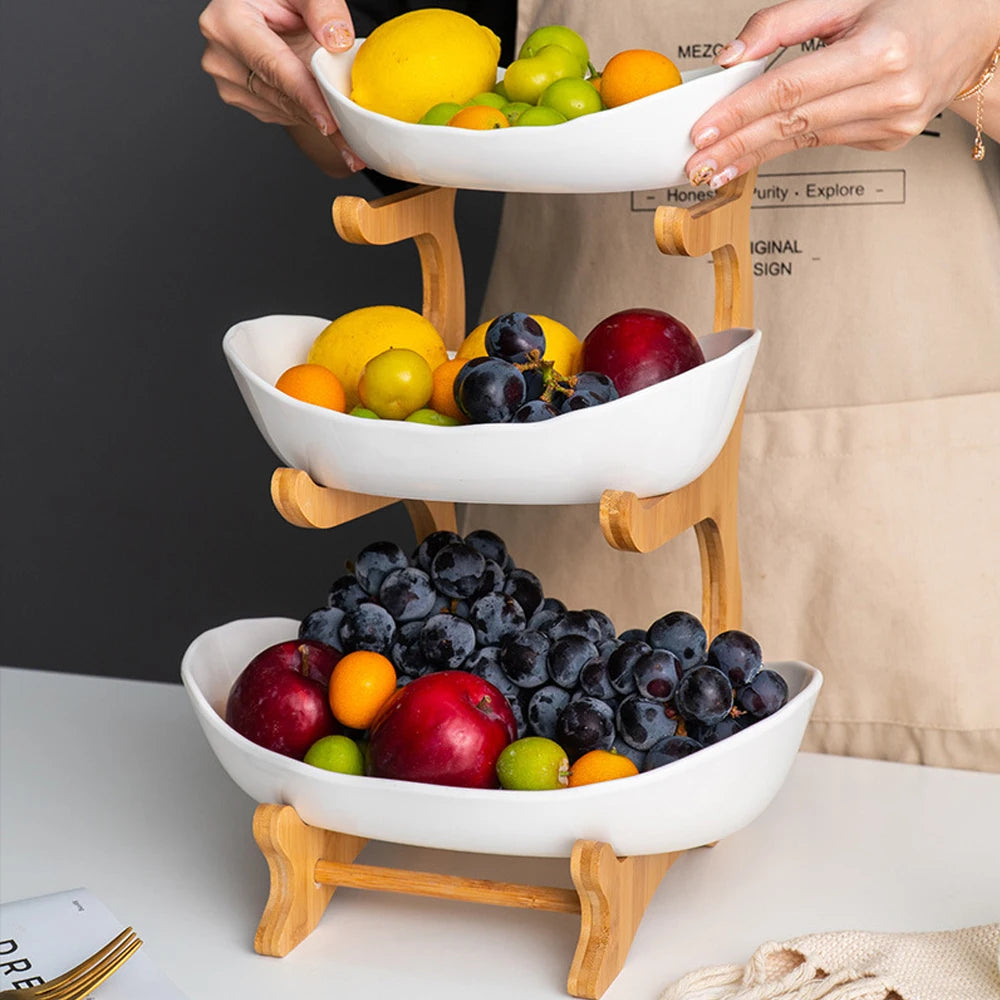 2/3 Layer Fruit Plate Home Living Room Plastic Snack Dish Creative Modern Dried Fruit Basket Candy Dish Cake Stand Salad Bowl