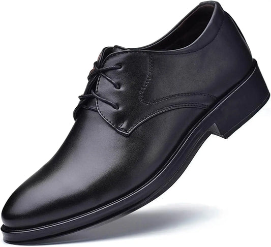 Men's Classic Matte Upper Oxfords Business Formal Lace Up Leather Lace Up Dress Shoes for Men