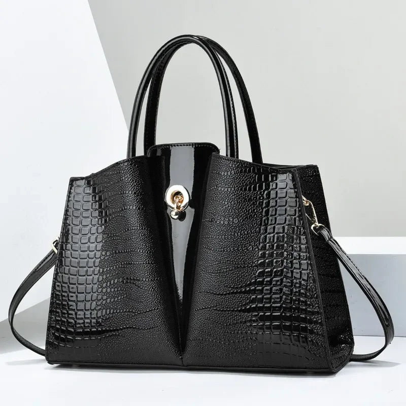 Classic Retro Crossbody Bag Fashionable Large Capacity Women'S Handbag Crocodile Pattern Shoulder Bag Commuting Tote Bag Women