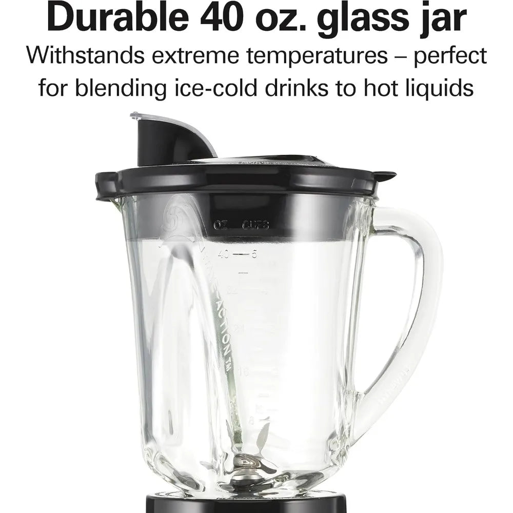 Blender for Shakes and Smoothies & Food Processor Combo,With 40oz Glass Jar, Portable Blend-In Travel Cup,700 Watts,Gray & Black