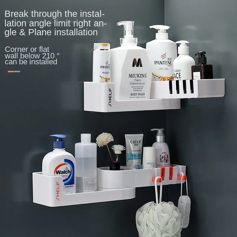 Bathroom Shelf Corner Shelves Shampoo Holder Kitchen Storage Rack Mess Shower Organizer Wall Holder Space Saver Household Items