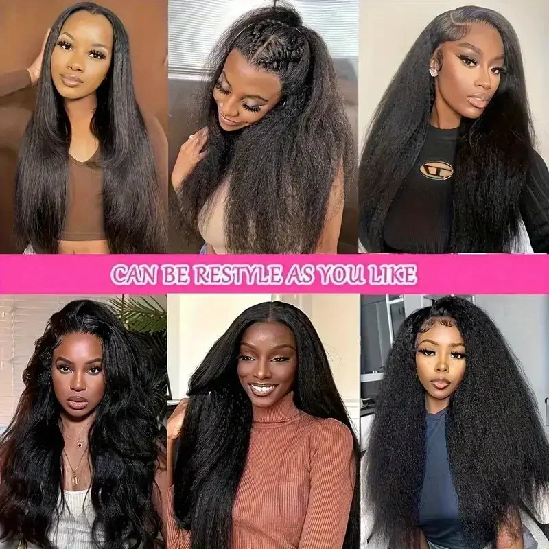13x4 Kinky Straight Lace Front Wigs Human Hair For Women Yaki Straight Lace Front Wig Remy Hair Brazilian Virgin Human Hair Wigs