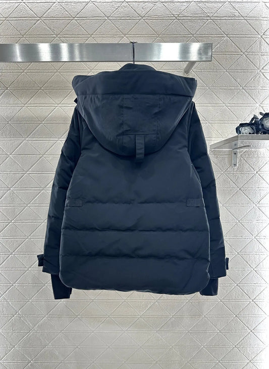 Fall/Winter Detachable Hooded Waist-Defining White Duck Down Jacket Combining Warmth And Style