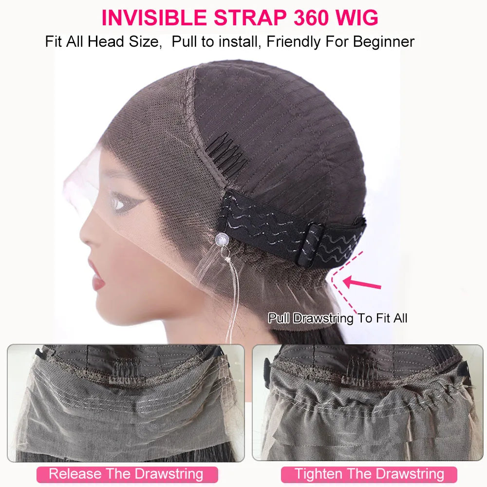 250 Density Deep Wave 360 Lace Front Human Hair Wig Water Wave Colored Lace Frontal Wig Chocolate Brown Glueless Wig Human Hair