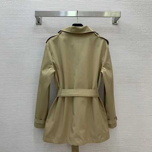 25 Autumn/Winter New Women's Clothing - Buttoned Letters Embroidered Collar, Embroidered Logo, Stylish and Chic, Waist-Defining,