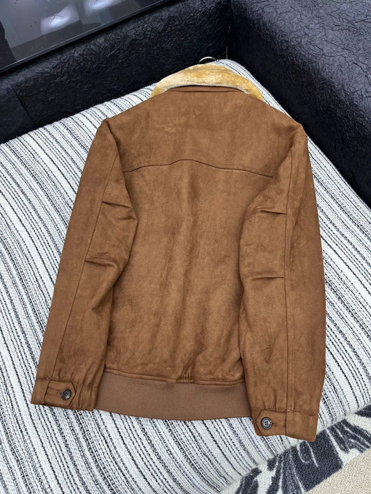 25th Autumn-Winter New Style Button-Down Embroidered Fur Collar Patchwork Cotton Coat L55