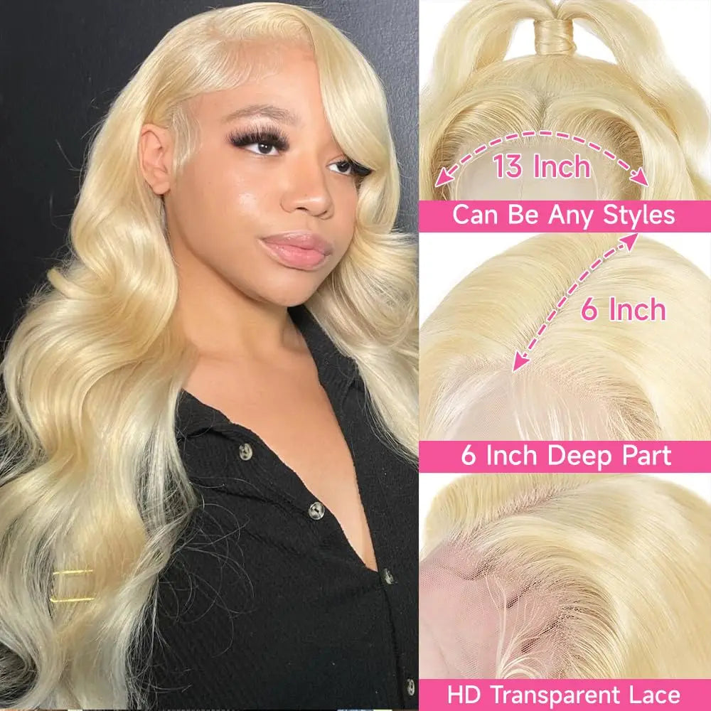 613 Hd Lace Frontal Wig 13X6 Body Wave Human Hair Wigs Pre Plucked Brazilian 30 Inch Blonde 13x4 Lace Front Wig 100% Human Hair