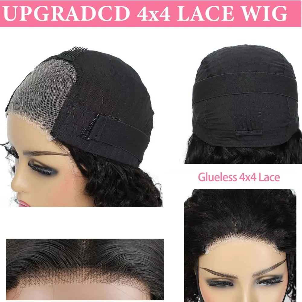 Wear and Go Glueless Bob Wig Body Wave Lace Front Human Hair Wigs for Women 4x4 No Glue wigs Suitable for Beginners 12-16inch